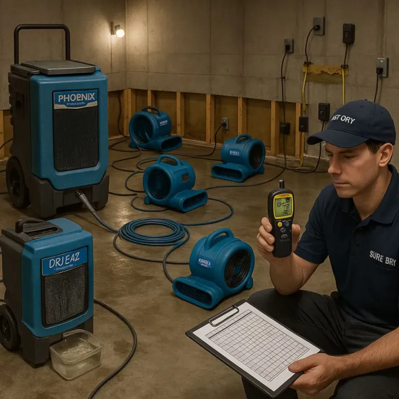 Structural Drying and Dehumidification process in Washington, VT